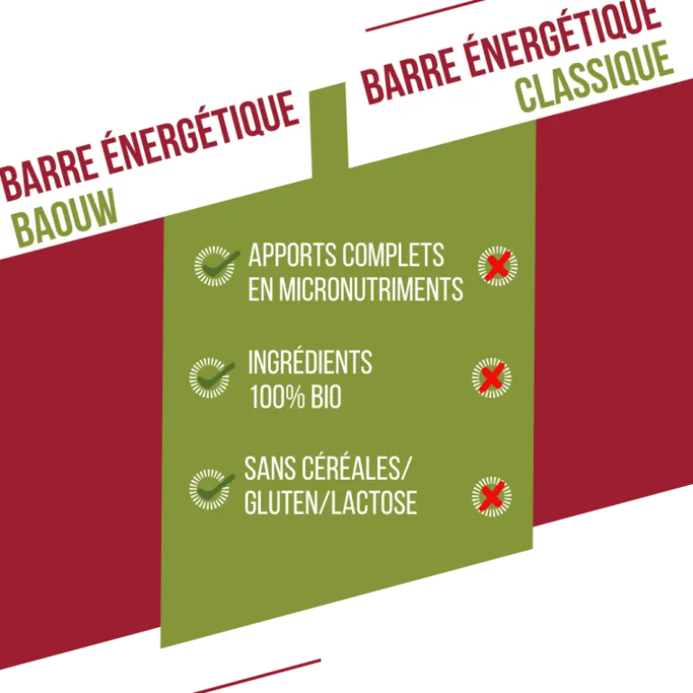 BaouwExtra Framboise-Pistache - Barre énergétique
