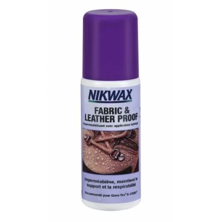 NikwaxFabric & Leather Proof - Imperméabilisant pour chaussures en tissu ou cuir avec applicateur éponge