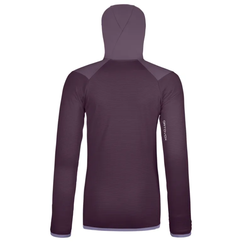 OrtovoxFleece Grid Hoody - Polaire en laine mérinos femme