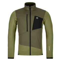 OrtovoxFleece Grid Jacket - Polaire en laine mérinos homme