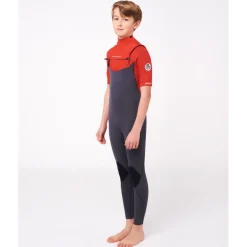 Rip CurlDawn Patrol Chest Zip Short Sleeve 2/2 mm Wetsuit - Combinaison de surf enfant