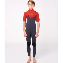 Rip CurlDawn Patrol Chest Zip Short Sleeve 2/2 mm Wetsuit - Combinaison de surf enfant