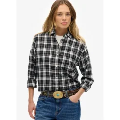 SuperdryCheck Flannel Boyfriend Shirt - Chemise femme